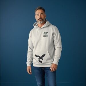 Eagles/Zac Bryan 2024 Tour Light Gray Eagle Graphic Hoodie Sweatshirt